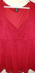 Red lace shirt 3x